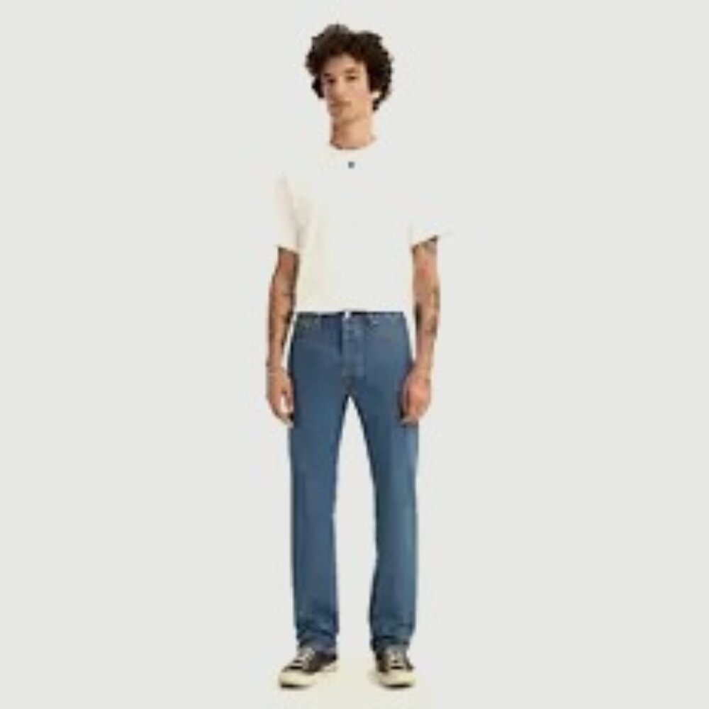 Levi's Jeans 501 Straight Button Fly Medium Stonewash Size 44 #PC9-00501-0193
